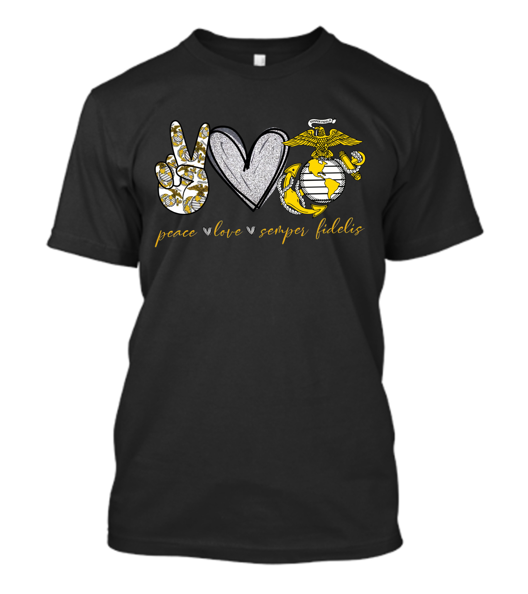 Peace Love Semper Fidelis Globe And Anchor T-Shirt