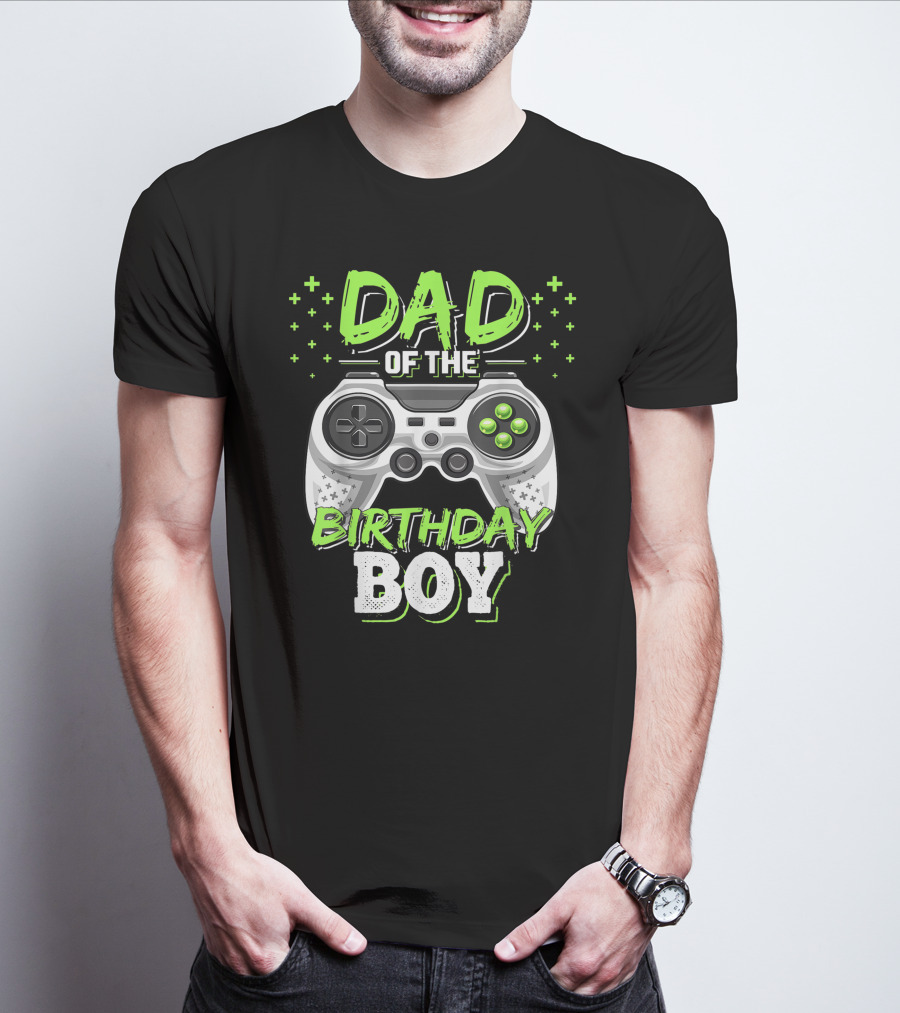 Dad Of The Birthday Boy Video Gamer Party Matching Mens T-Shirt