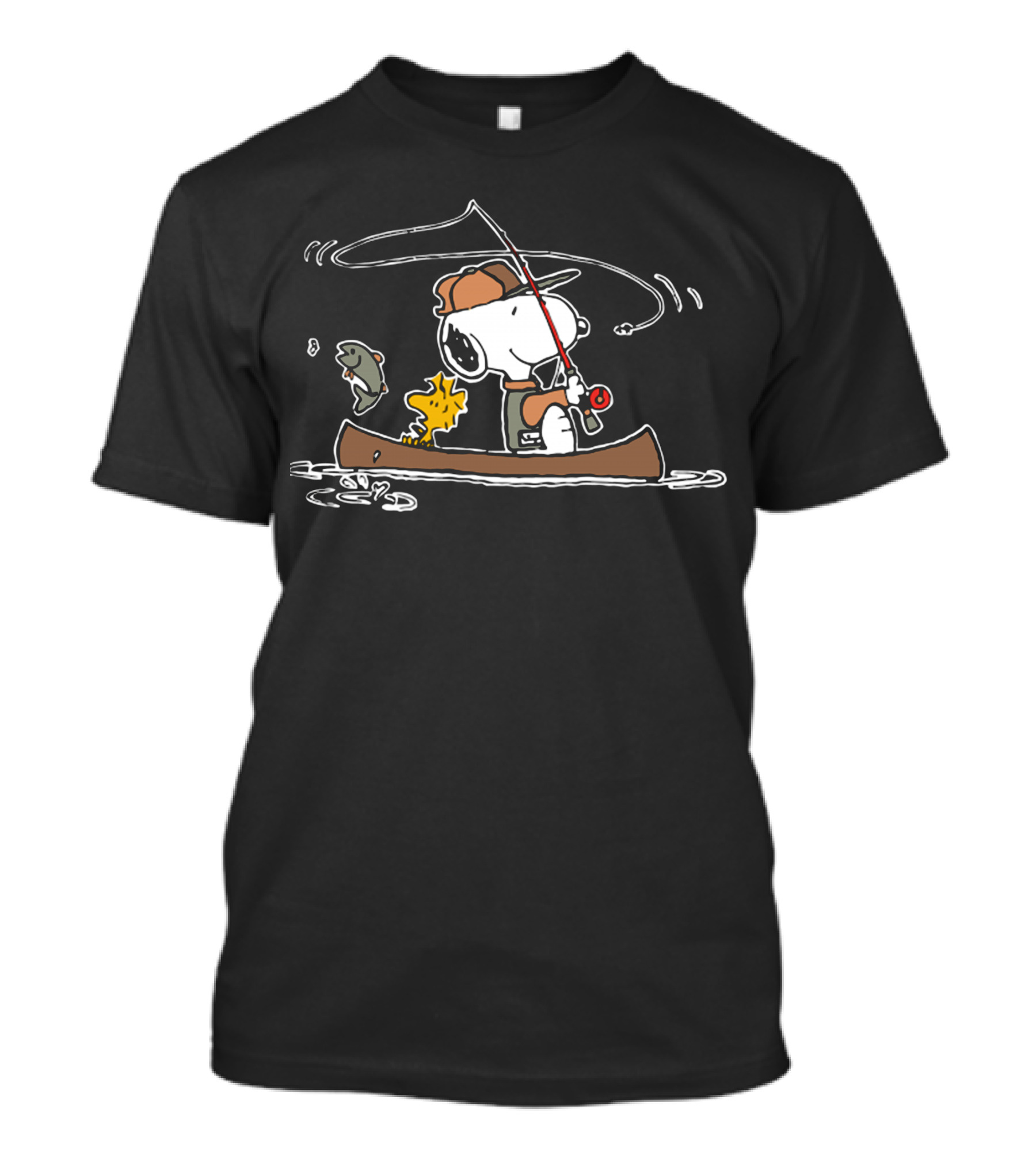 Woodstock And Snoopy Fishing Adventure In A Canoe T-Shirt