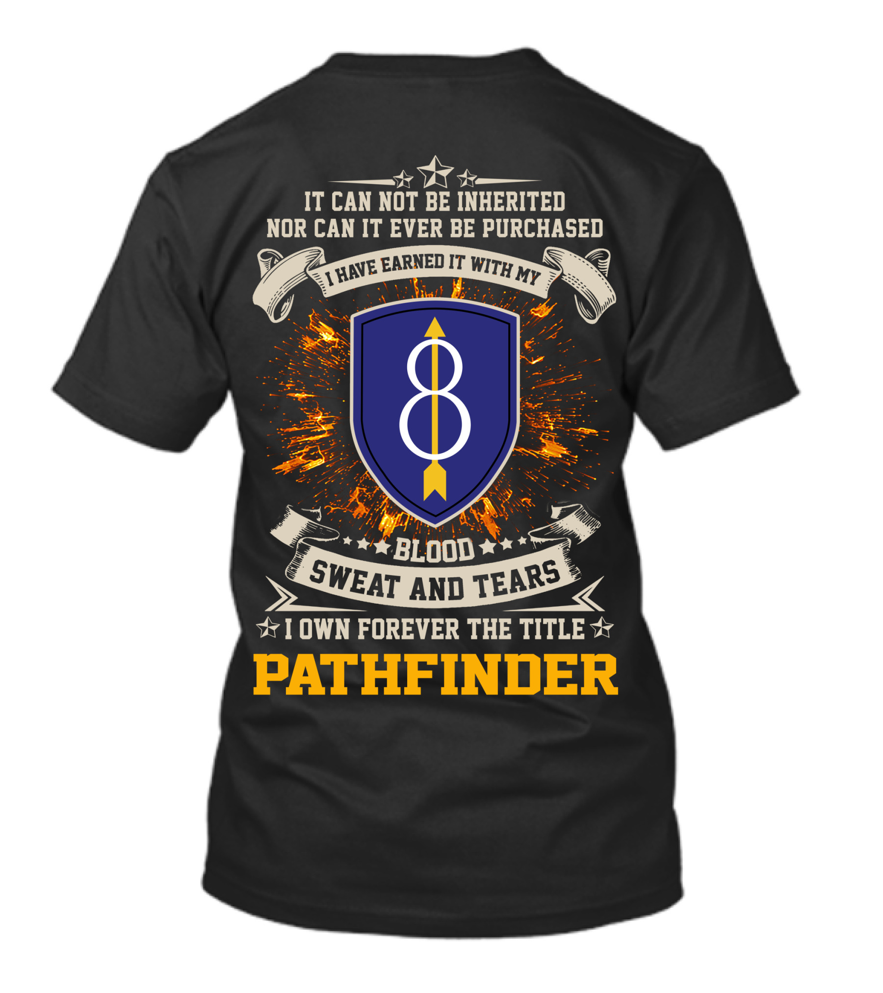 8th Infantry Division Blood Sweat And Tears Pathfinder Emblem T-Shirt