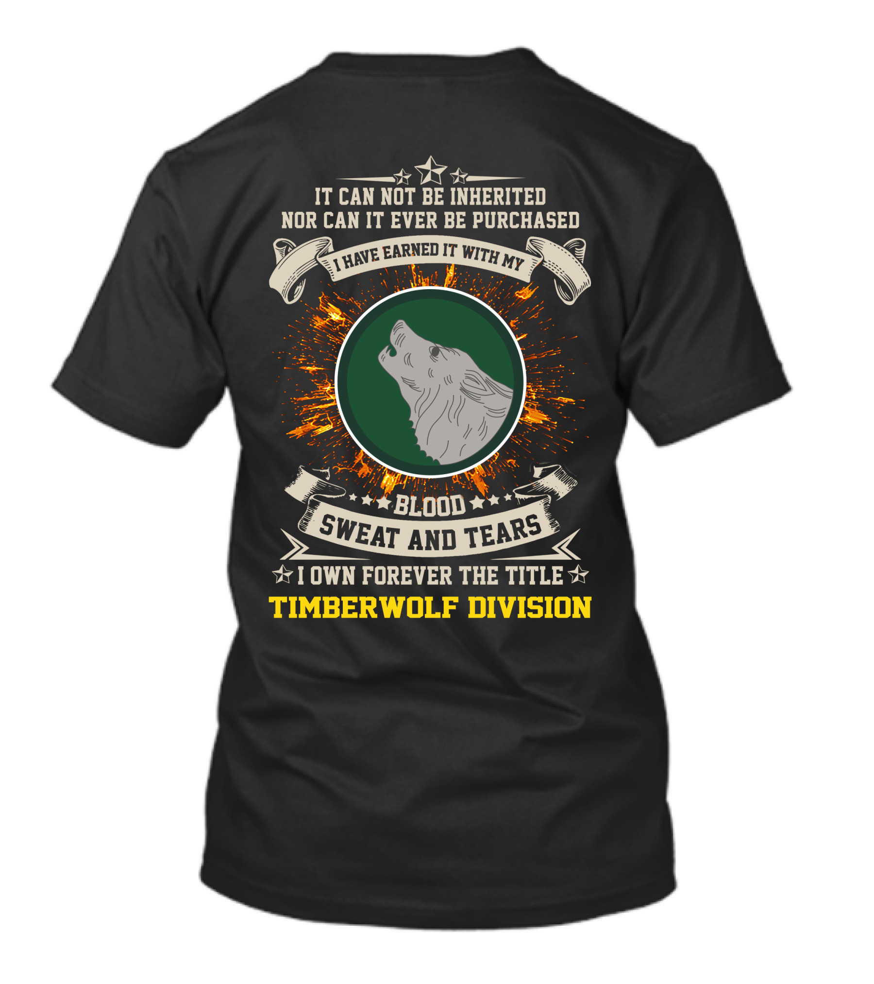 104Th Infantry Division Timberwolf Blood Sweat And Tears T-Shirt