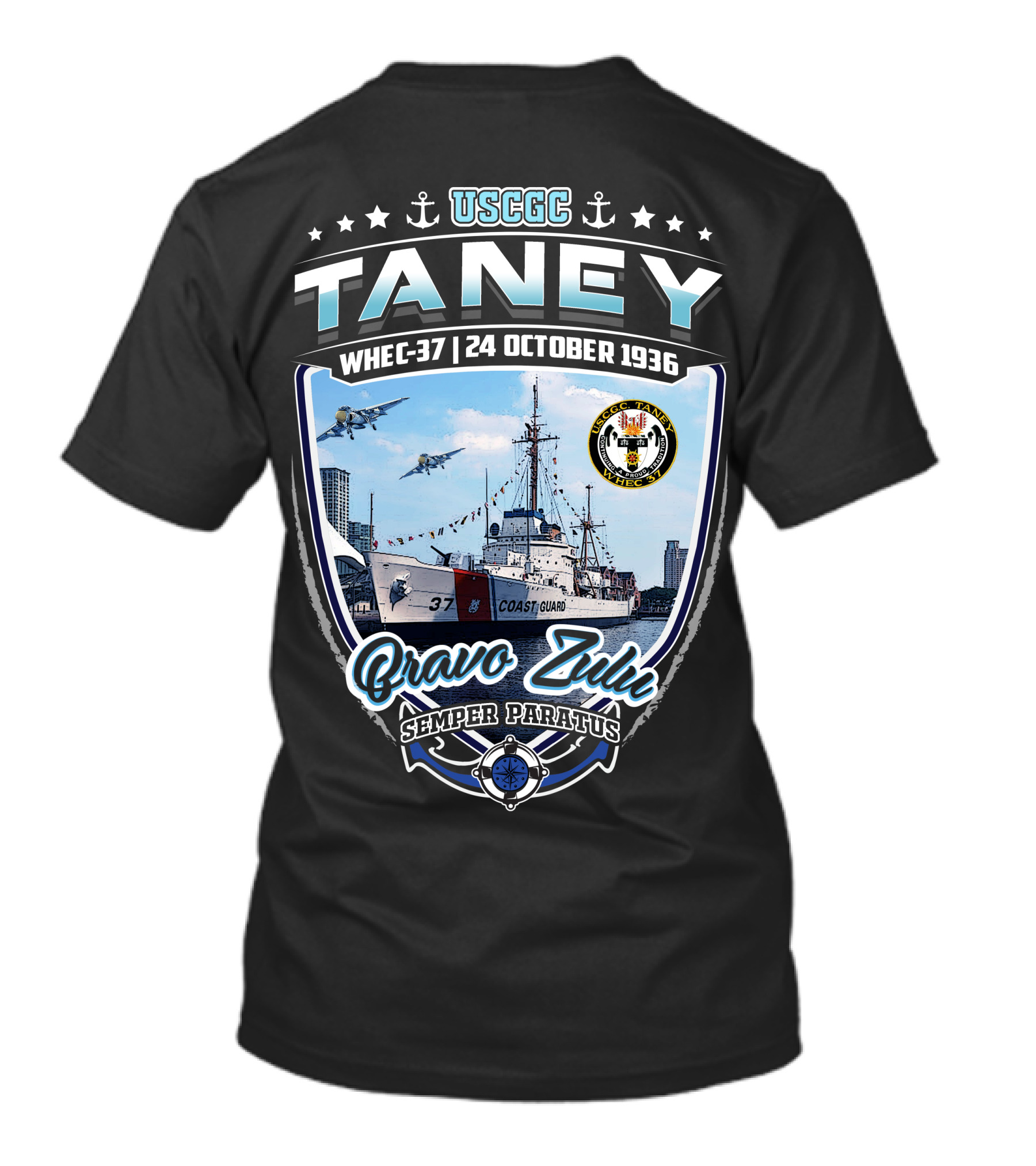 Uscgc Taney Whec-37 24 October 1936 Bravo Zulu Semper Paratus Coast Guard T-Shirt