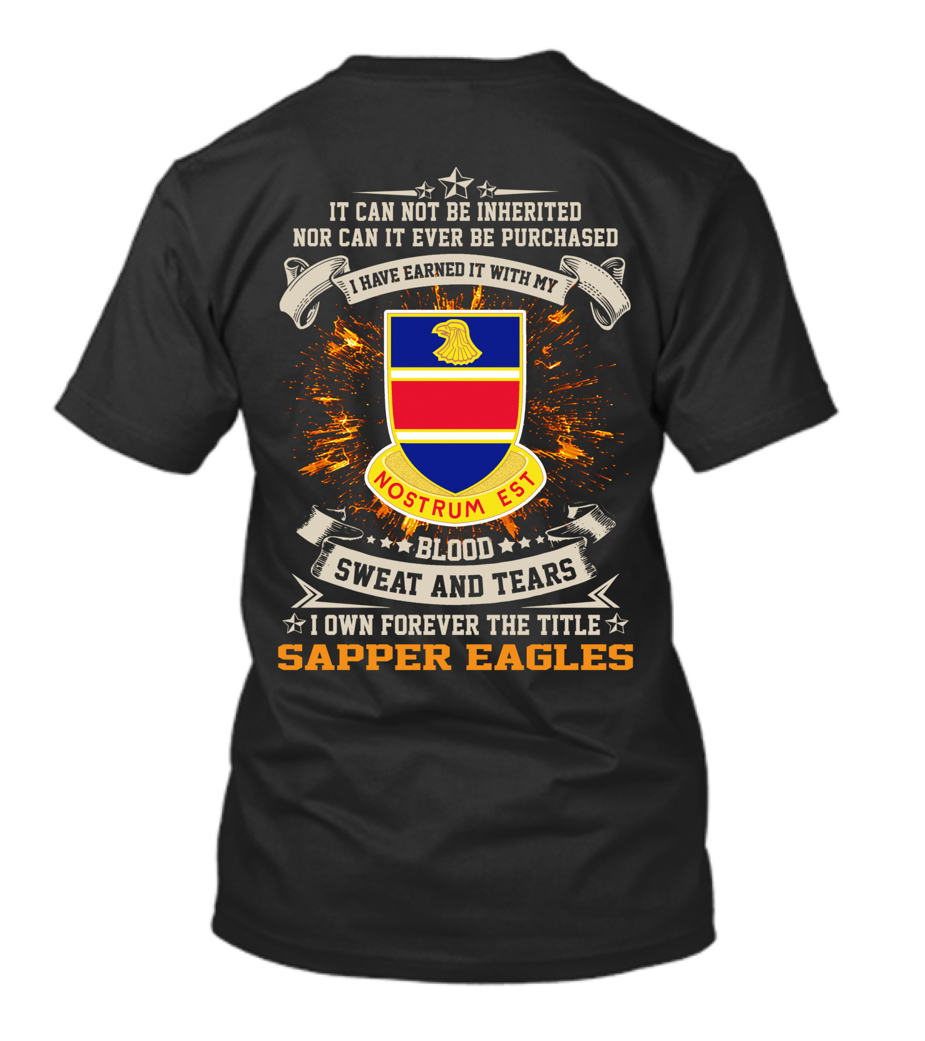 326Th Engineer Battalion Nostrum Est Sapper Eagles Blood Sweat And Tears T-Shirt
