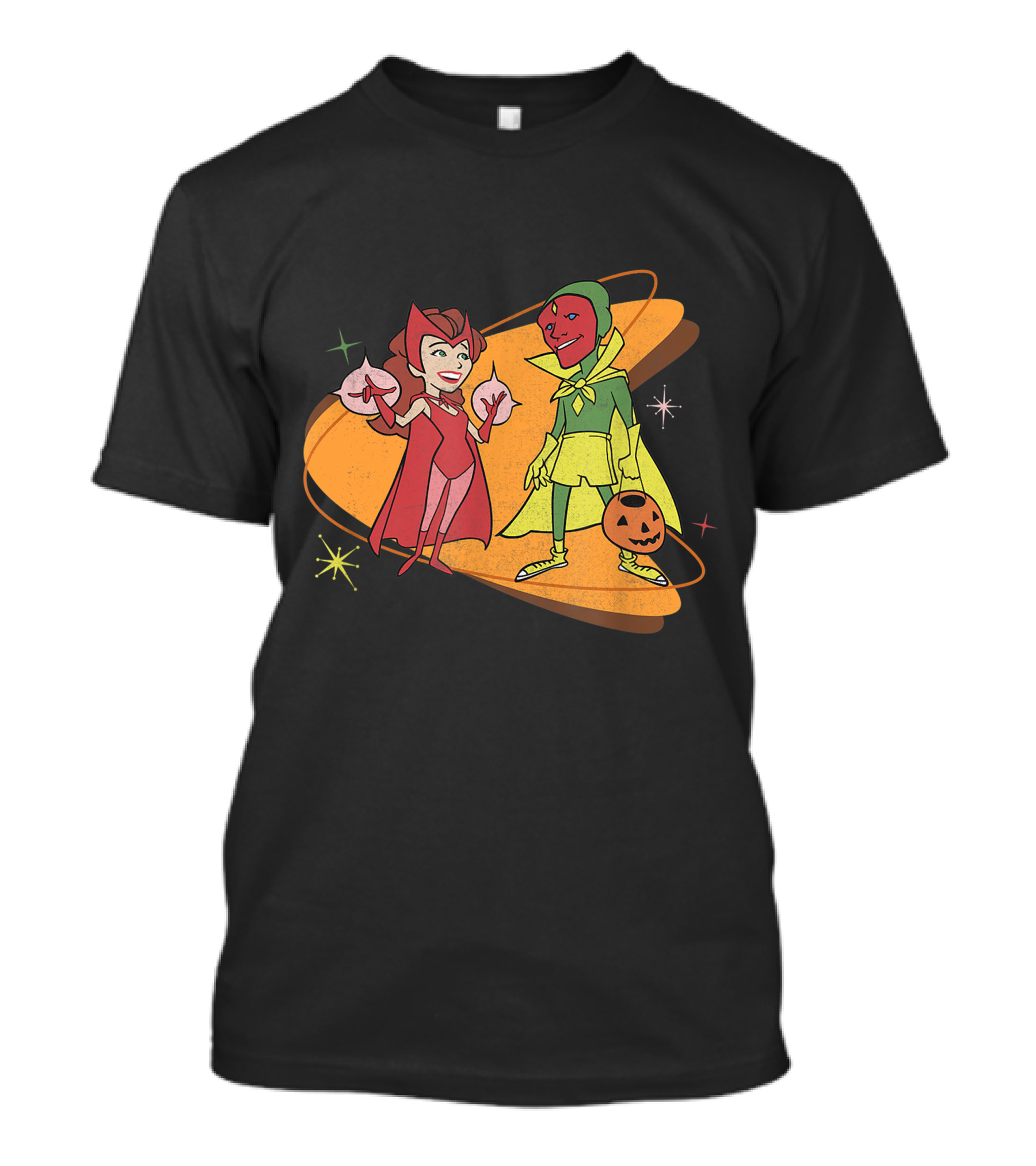 Marvel WandaVision Scarlet Witch And Vision Retro Halloween Costumes 50s T-Shirt