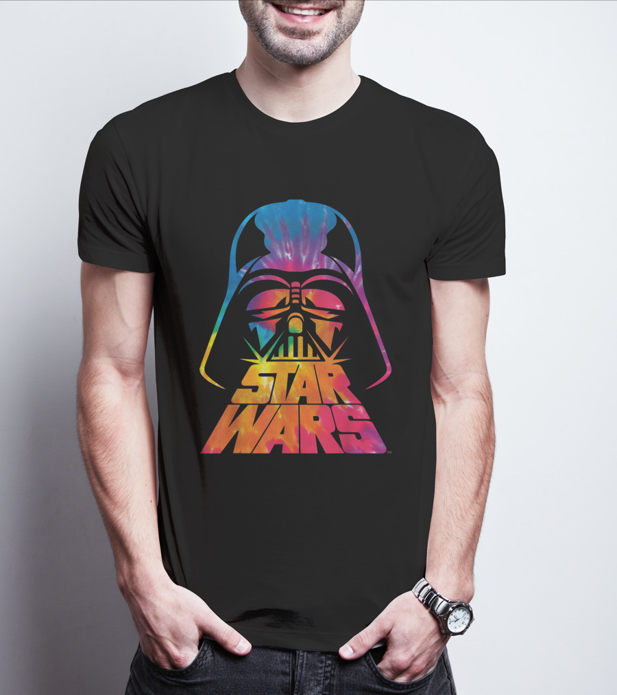 Star Wars Tie Dye Darth Vader Helmet T-Shirt