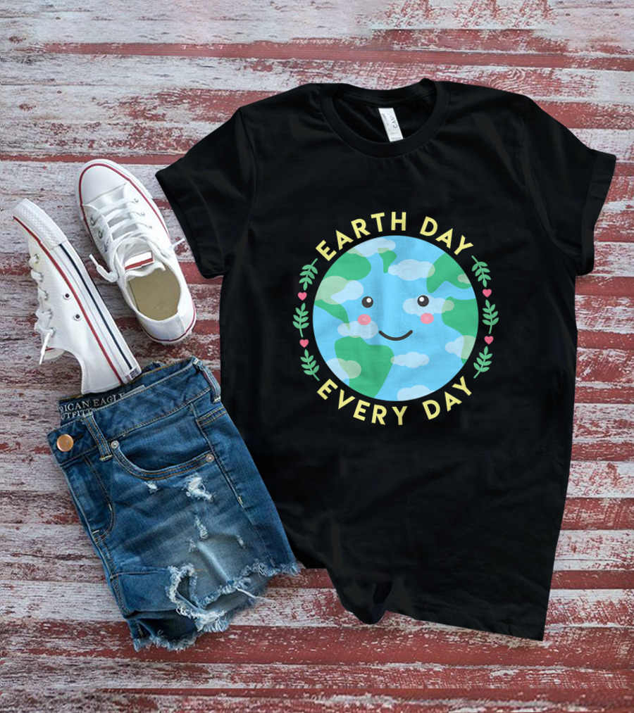 Earth Day Every Day Cute Kawaii Planet Love The Environment T-Shirt