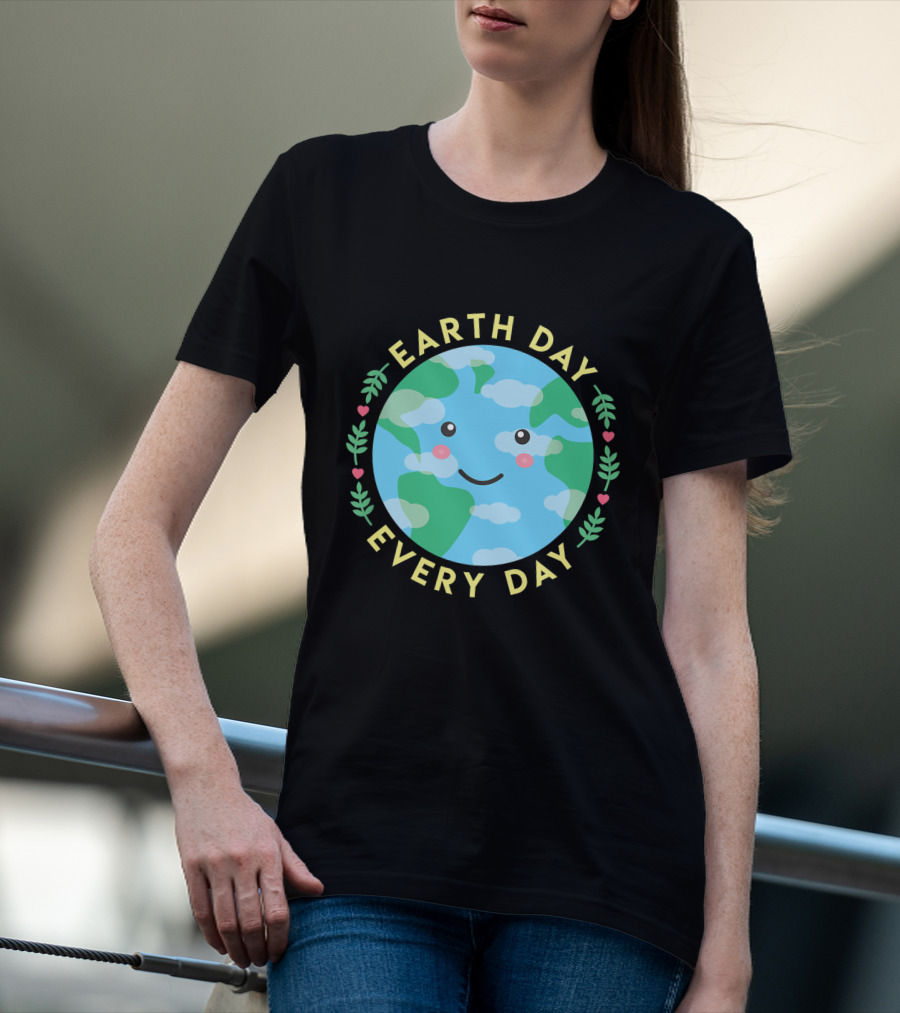 Earth Day Every Day Cute Kawaii Planet Love The Environment T-Shirt