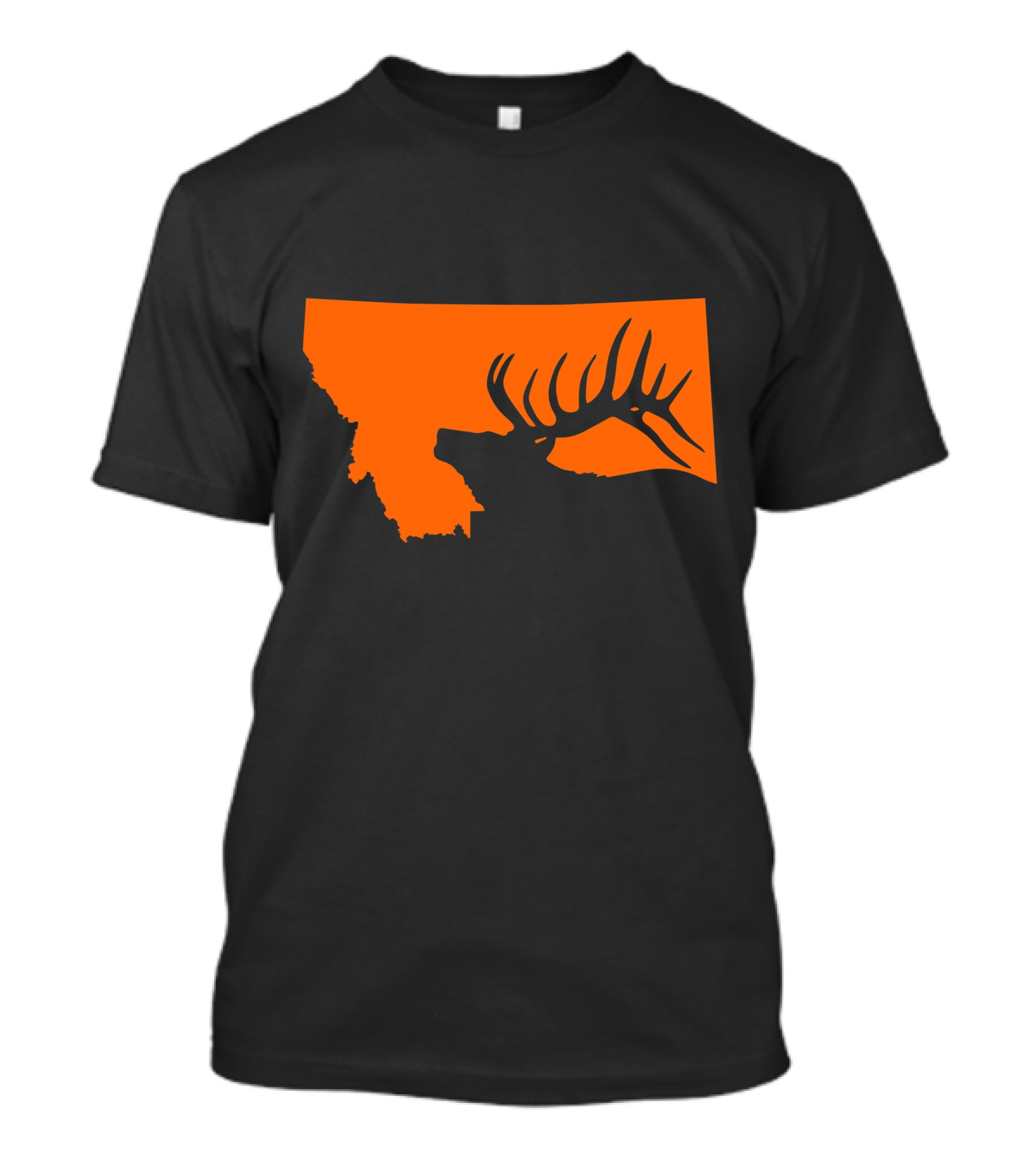Montana Elk Hunting Silhouette With State Outline T-Shirt