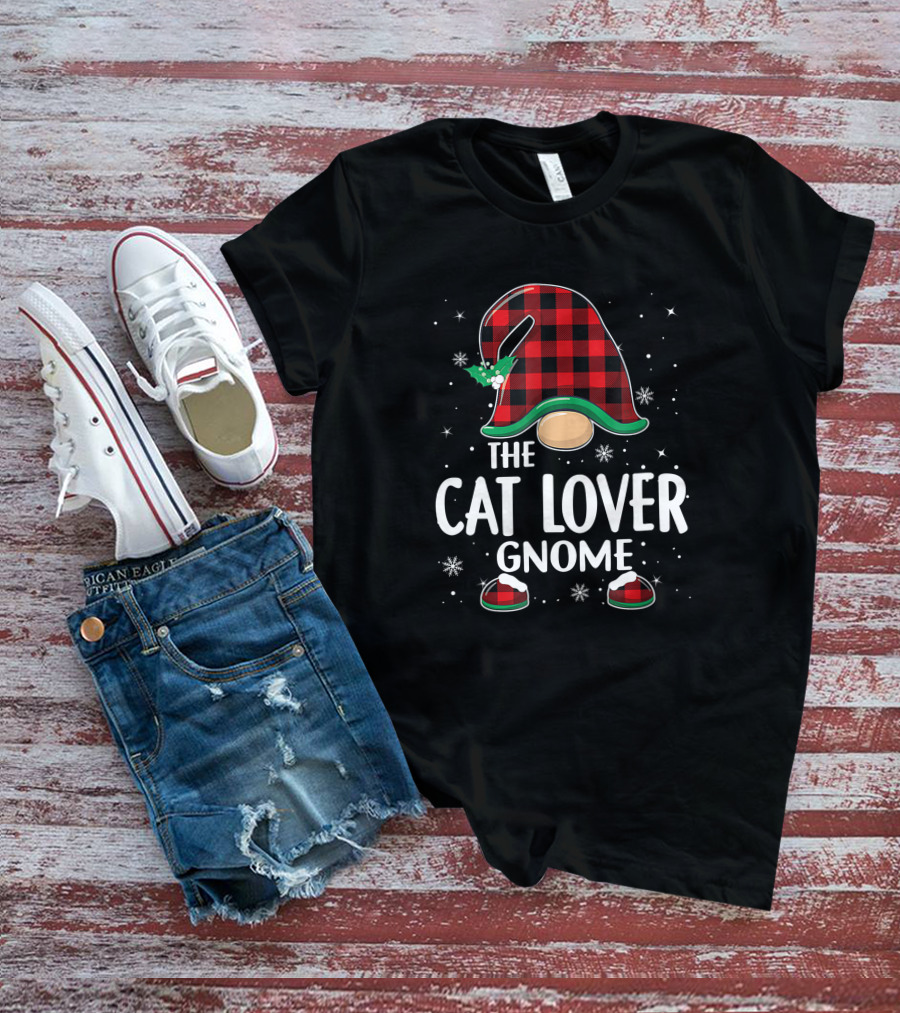 The Cat Lover Gnome Christmas Matching Family Group Party T-Shirt