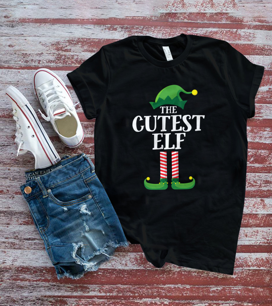 The Cutest Elf Matching Family Christmas Party T-Shirt