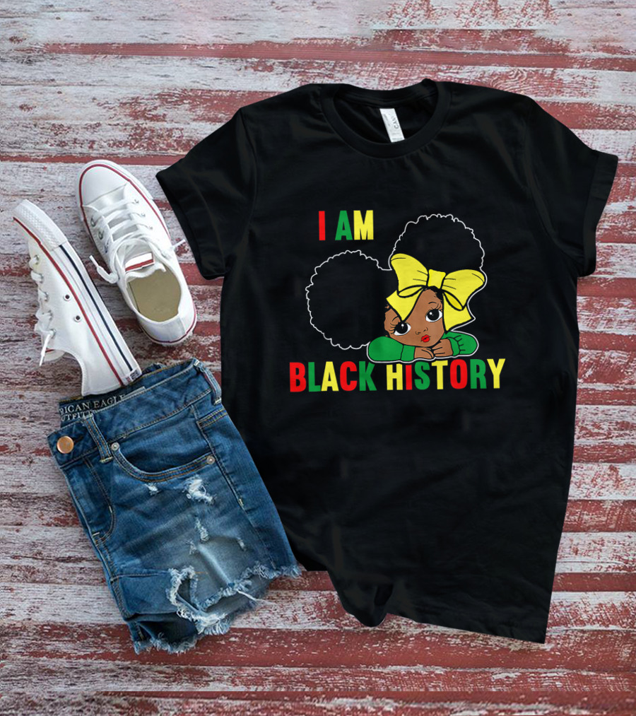 I Am Black History African Queen Girls Black History Month T-Shirt