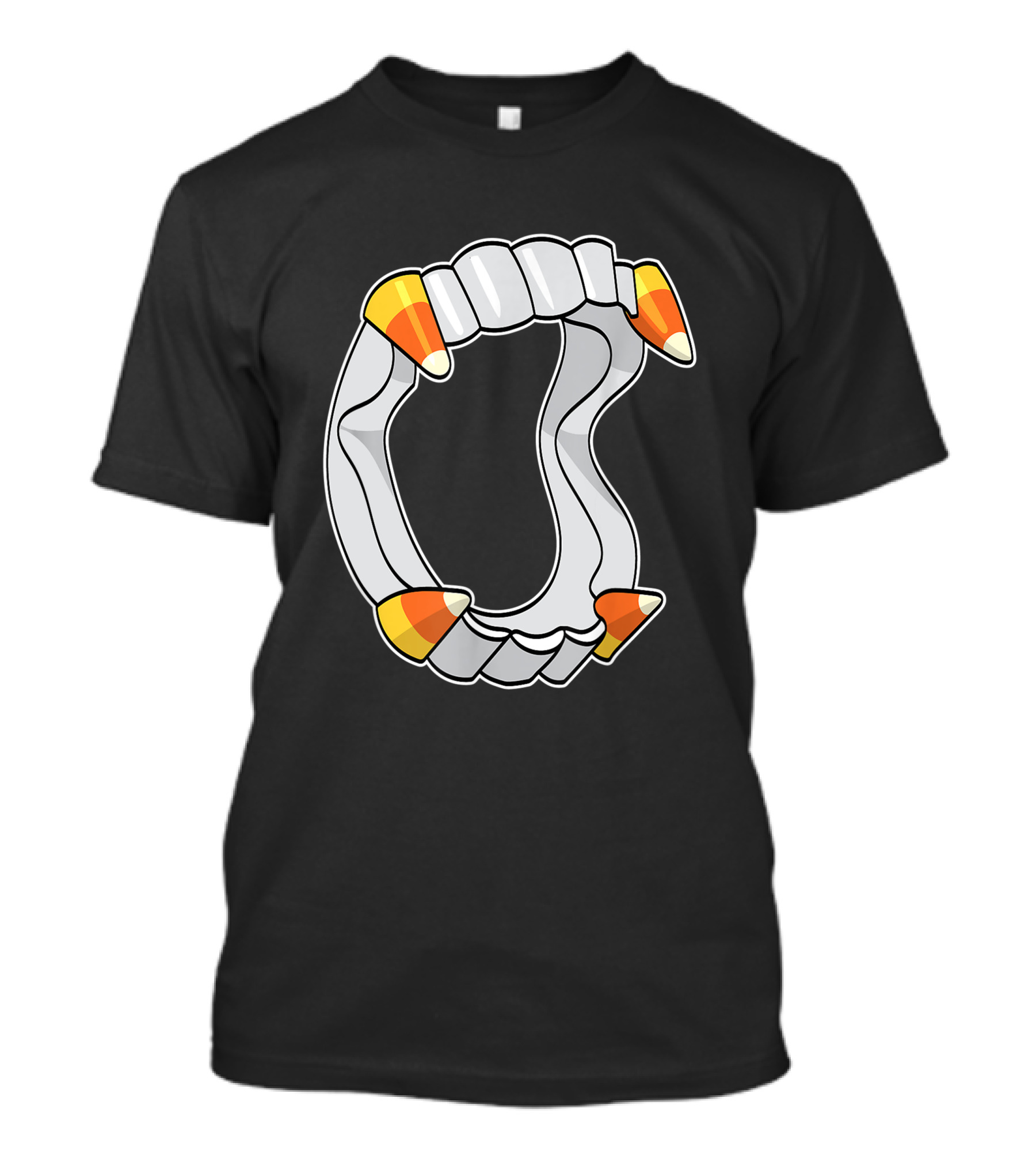 Candy Corn Fangs Funny Vampire Halloween T-Shirt