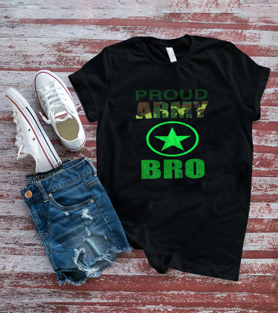 Proud Army Bro Camouflage Star T-Shirt