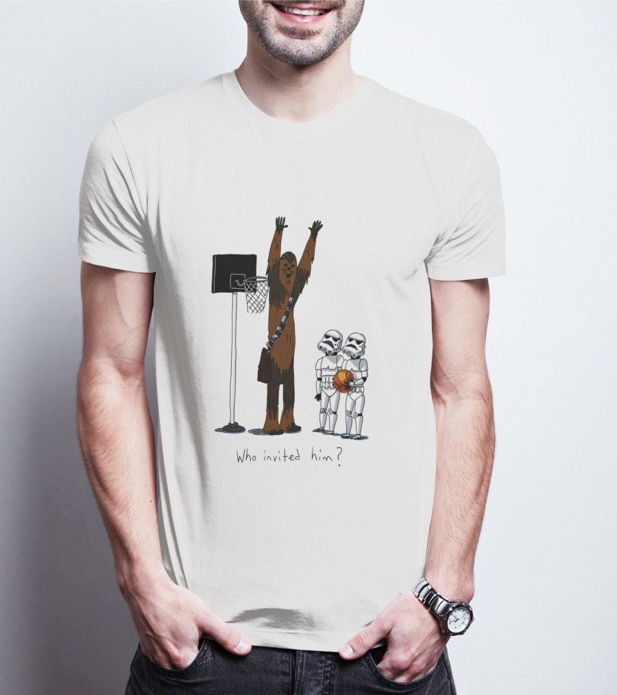Chewbacca Playing Basketball With Stormtroopers Who Invited Him T-Shirt
