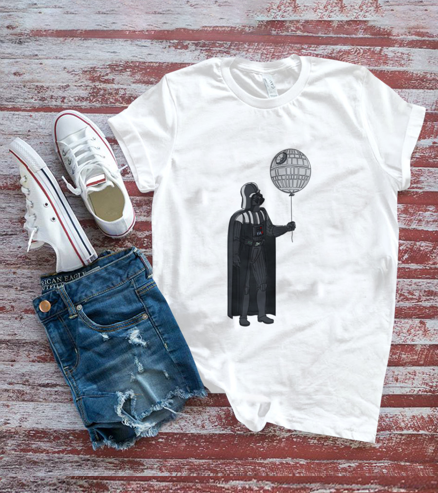 Darth Vader Holding Death Star Shaped Balloon T-Shirt