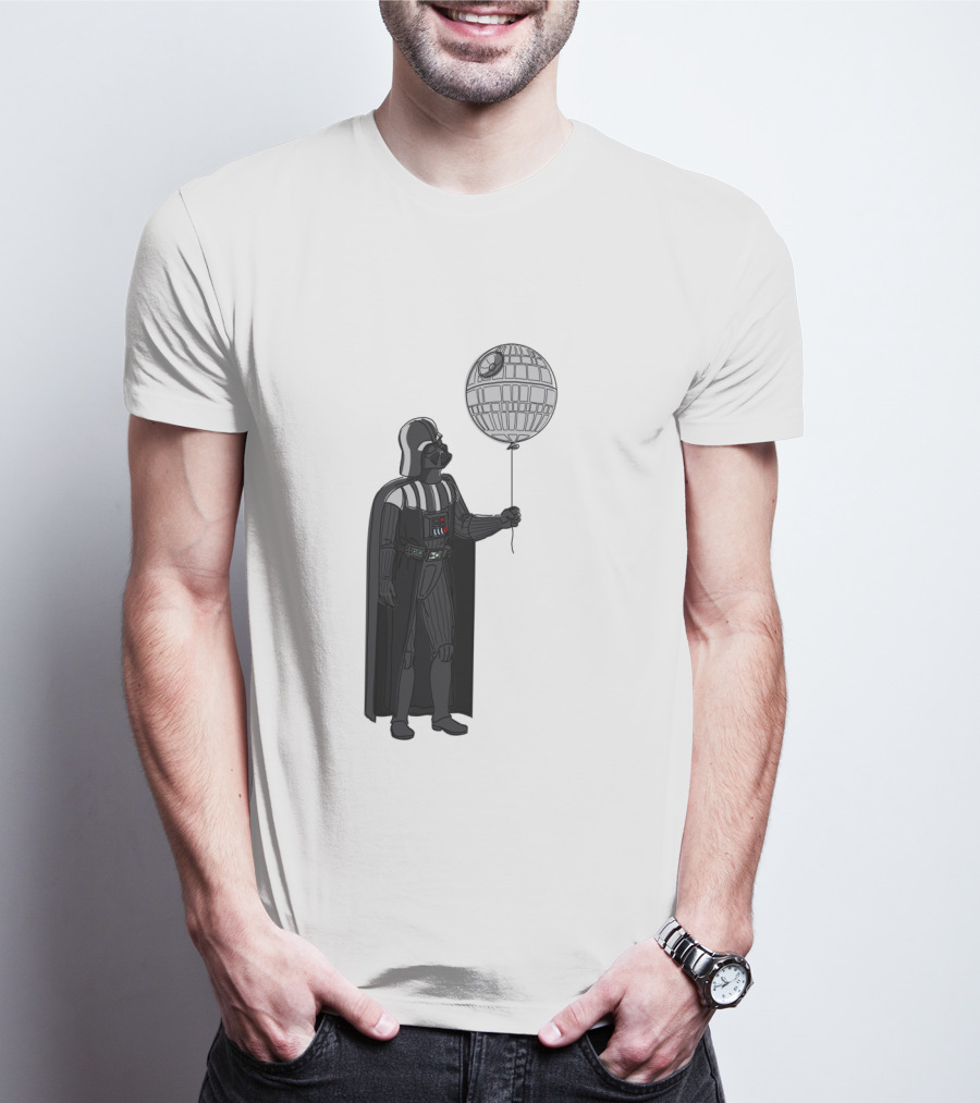 Darth Vader Holding Death Star Shaped Balloon T-Shirt