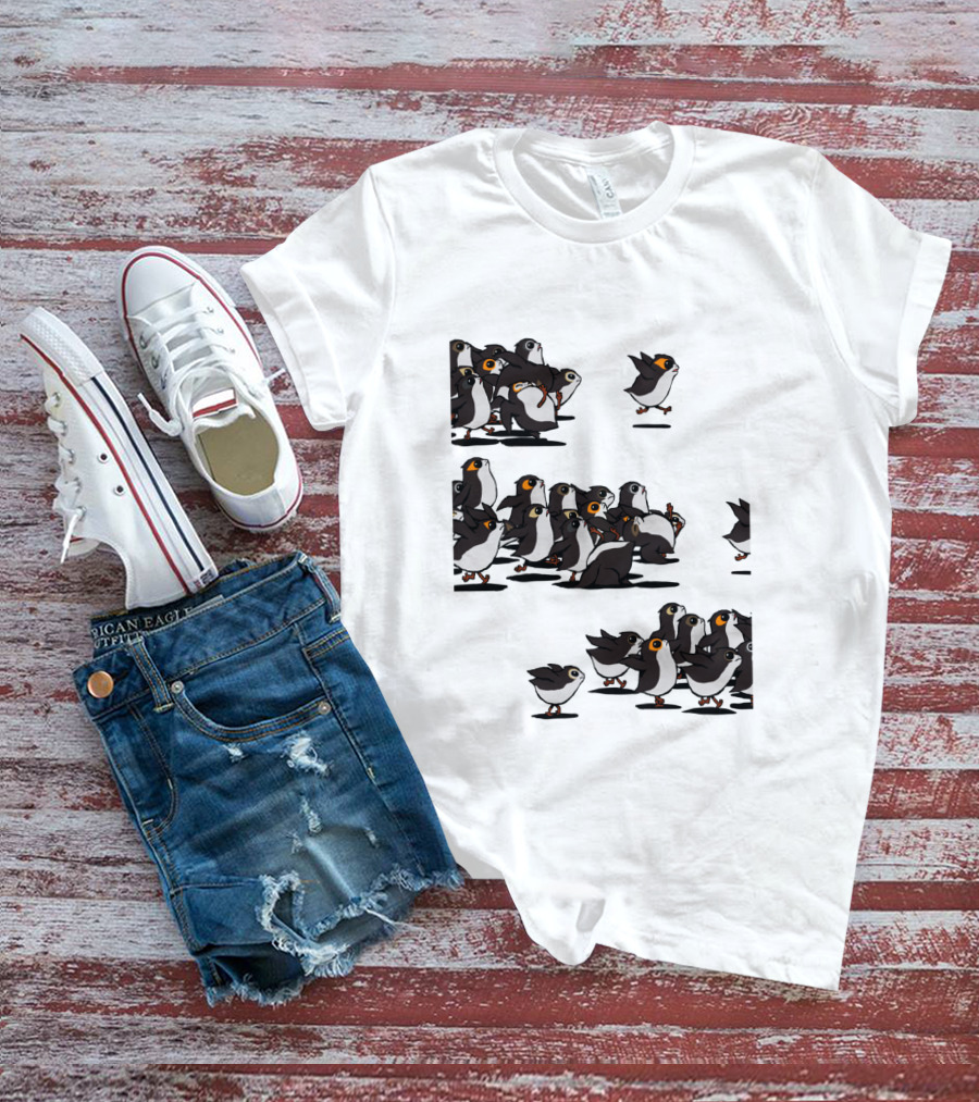 Flock Of Porgs Follow The Leader Star Wars Inspired Porg Fan T-Shirt
