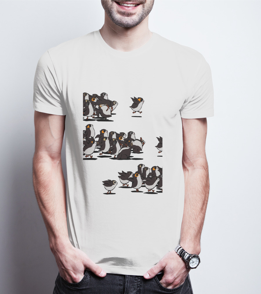 Flock Of Porgs Follow The Leader Star Wars Inspired Porg Fan T-Shirt