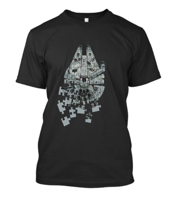 Star Wars Millennium Falcon Puzzle Spaceship Assembly T-Shirt