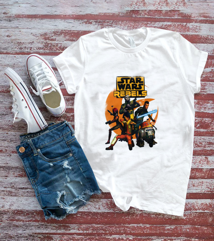 Star Wars Rebels The Good Guys Characters Group Action Scene T-Shirt