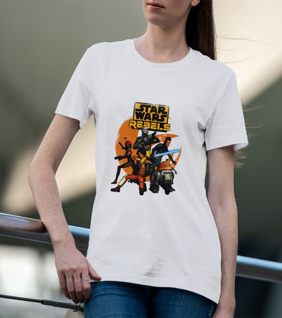 Star Wars Rebels The Good Guys Characters Group Action Scene T-Shirt