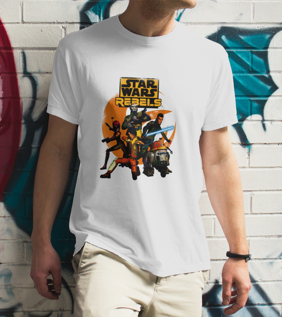 Star Wars Rebels The Good Guys Characters Group Action Scene T-Shirt