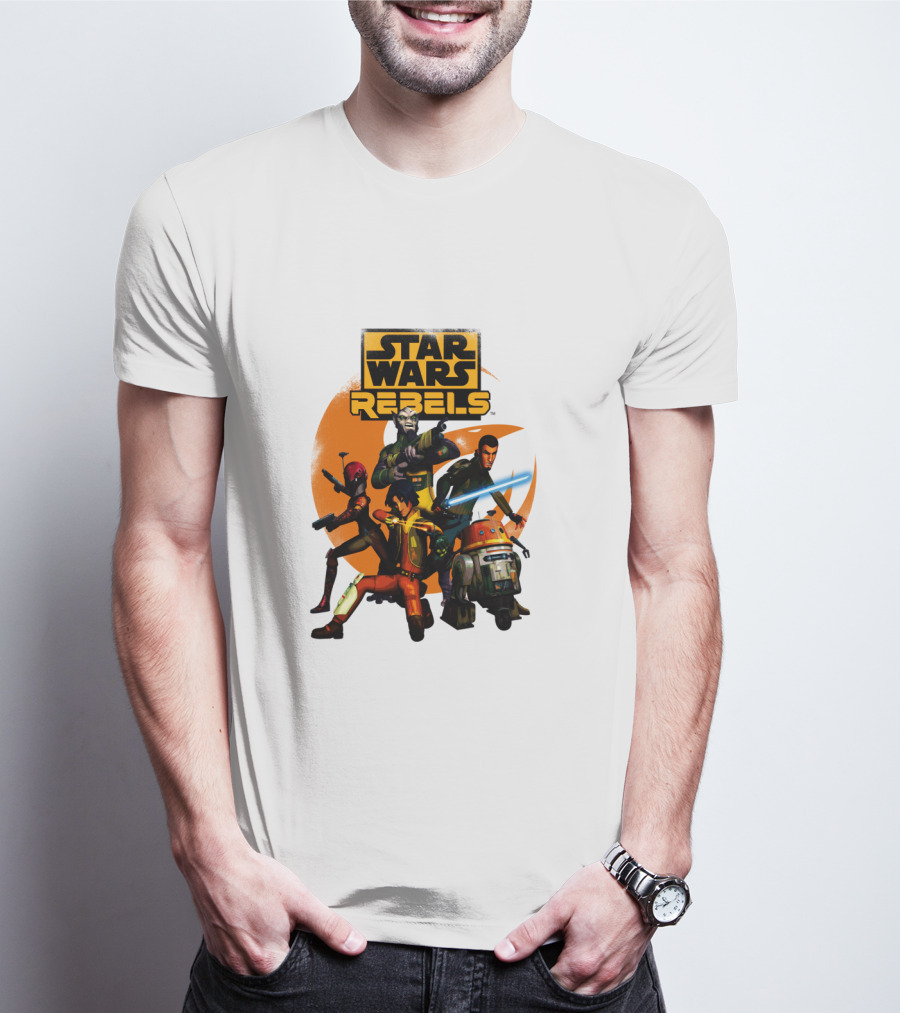 Star Wars Rebels The Good Guys Characters Group Action Scene T-Shirt