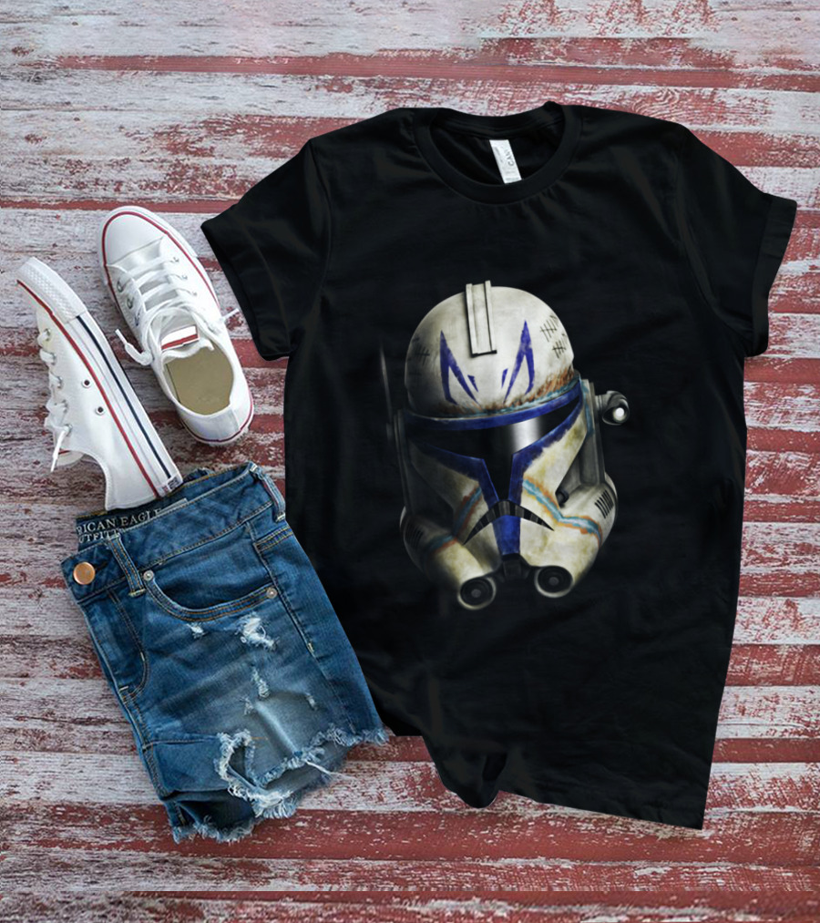 The Clone Wars Captain Rex Helmet Big Face Star Wars T-Shirt