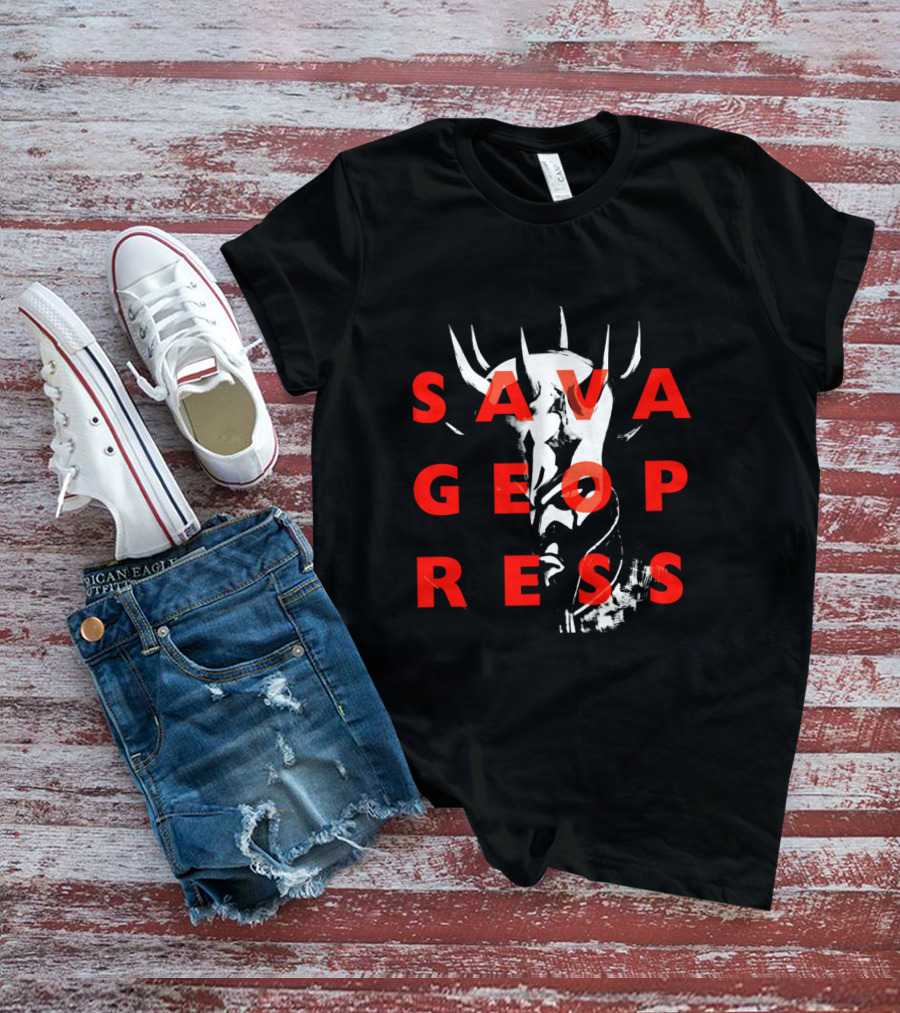 The Clone Wars Savage Opress Bold Red Text Overlay Face T-Shirt