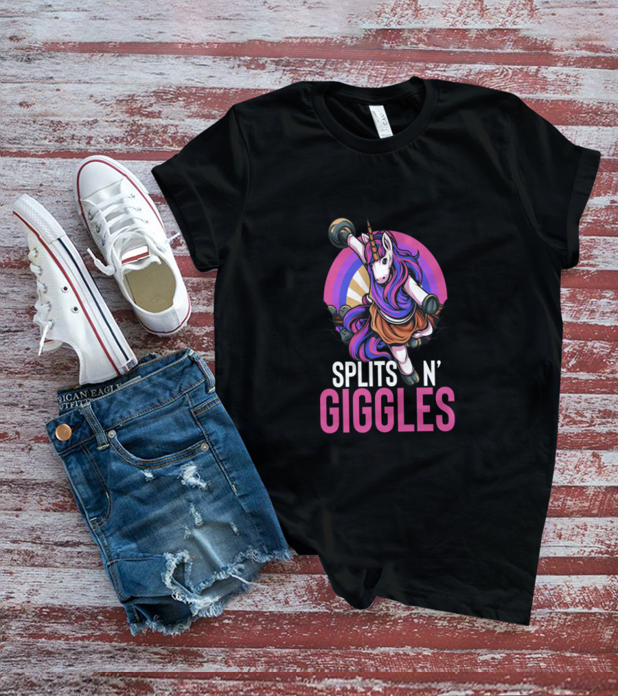 Unicorn Splits 'n Giggles Bowling Team Majestic Bowler T-Shirt