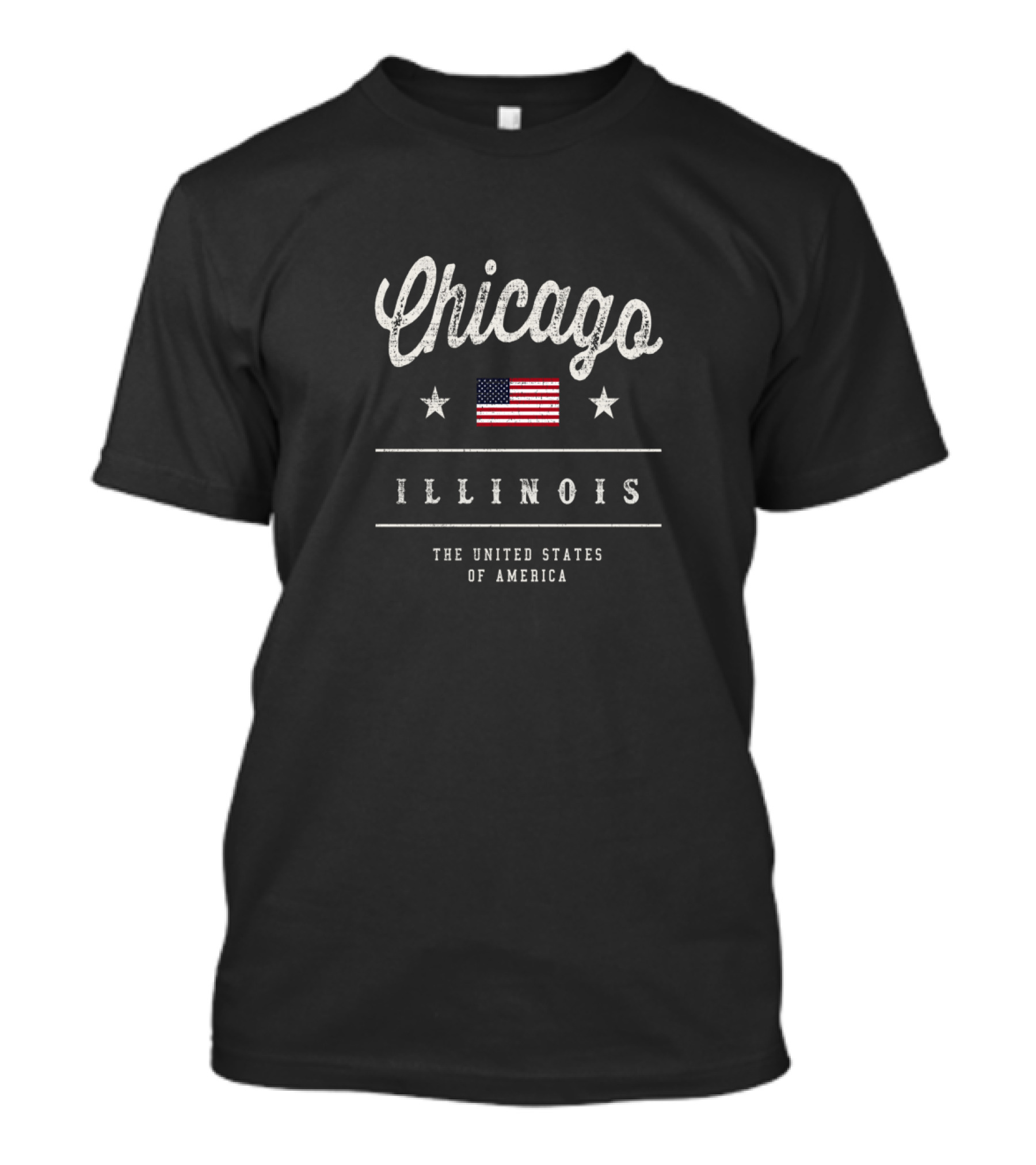 Chicago Illinois United States Of America Flag Stars T-Shirt
