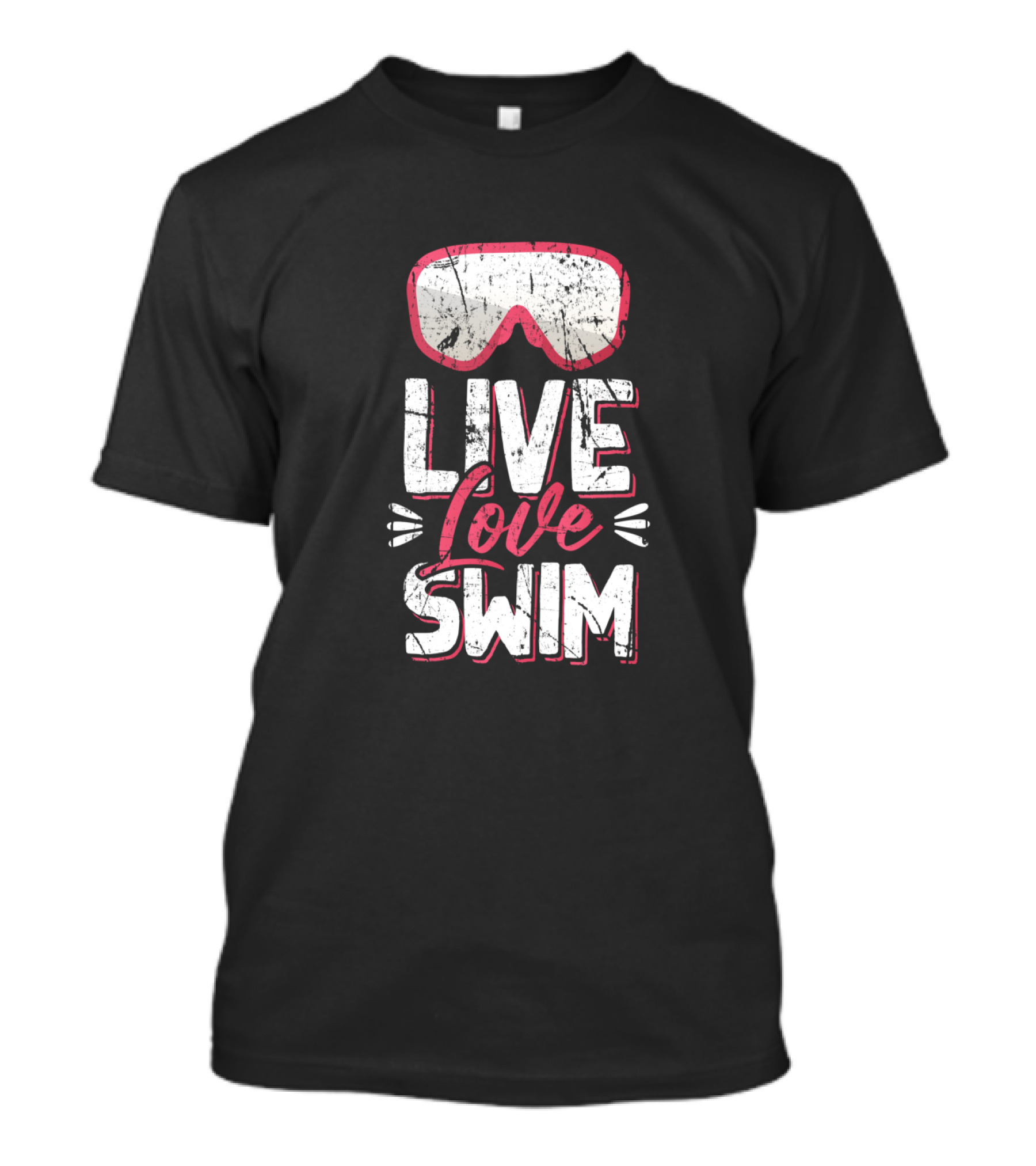 Live Love Swim With Swim Goggles For Dedicated Swimmer Athlete T-Shirt