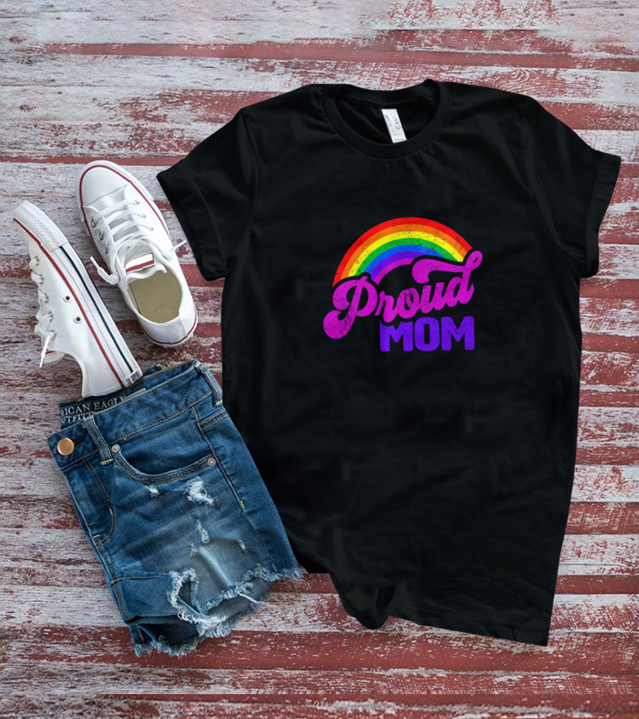 Proud Mom Rainbow Colorful Pride T-Shirt