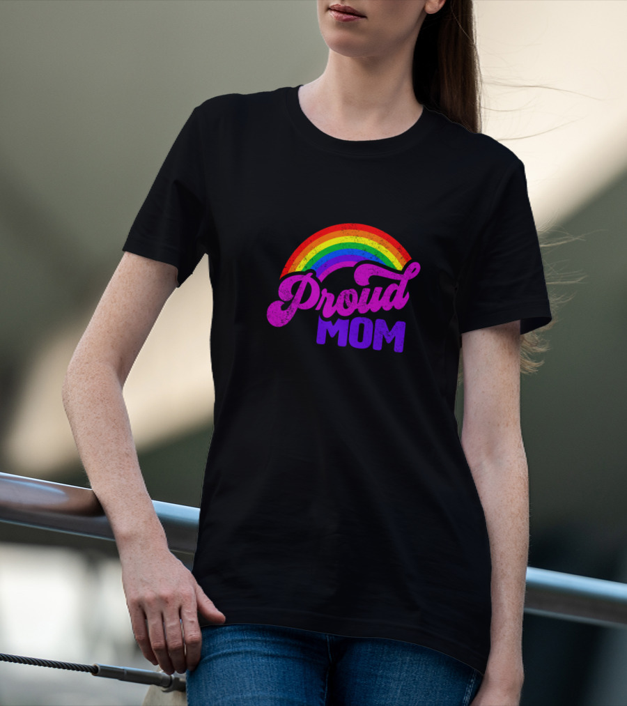 Proud Mom Rainbow Colorful Pride T-Shirt