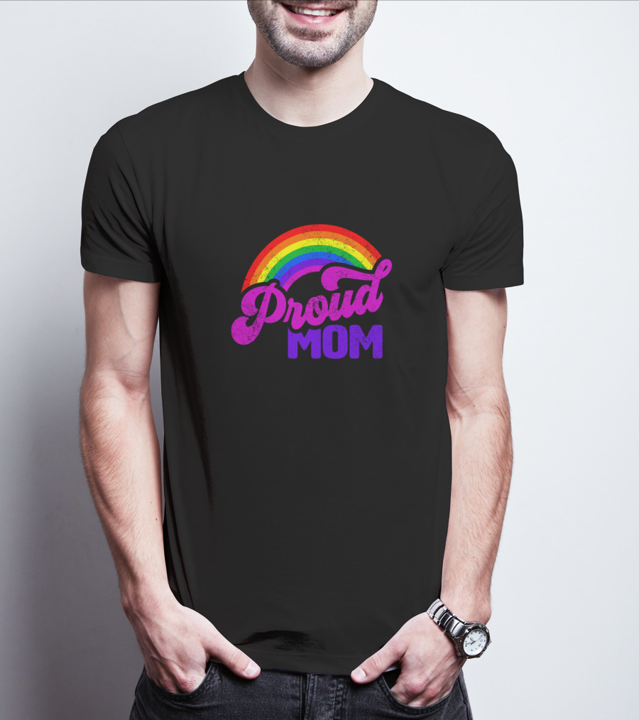 Proud Mom Rainbow Colorful Pride T-Shirt