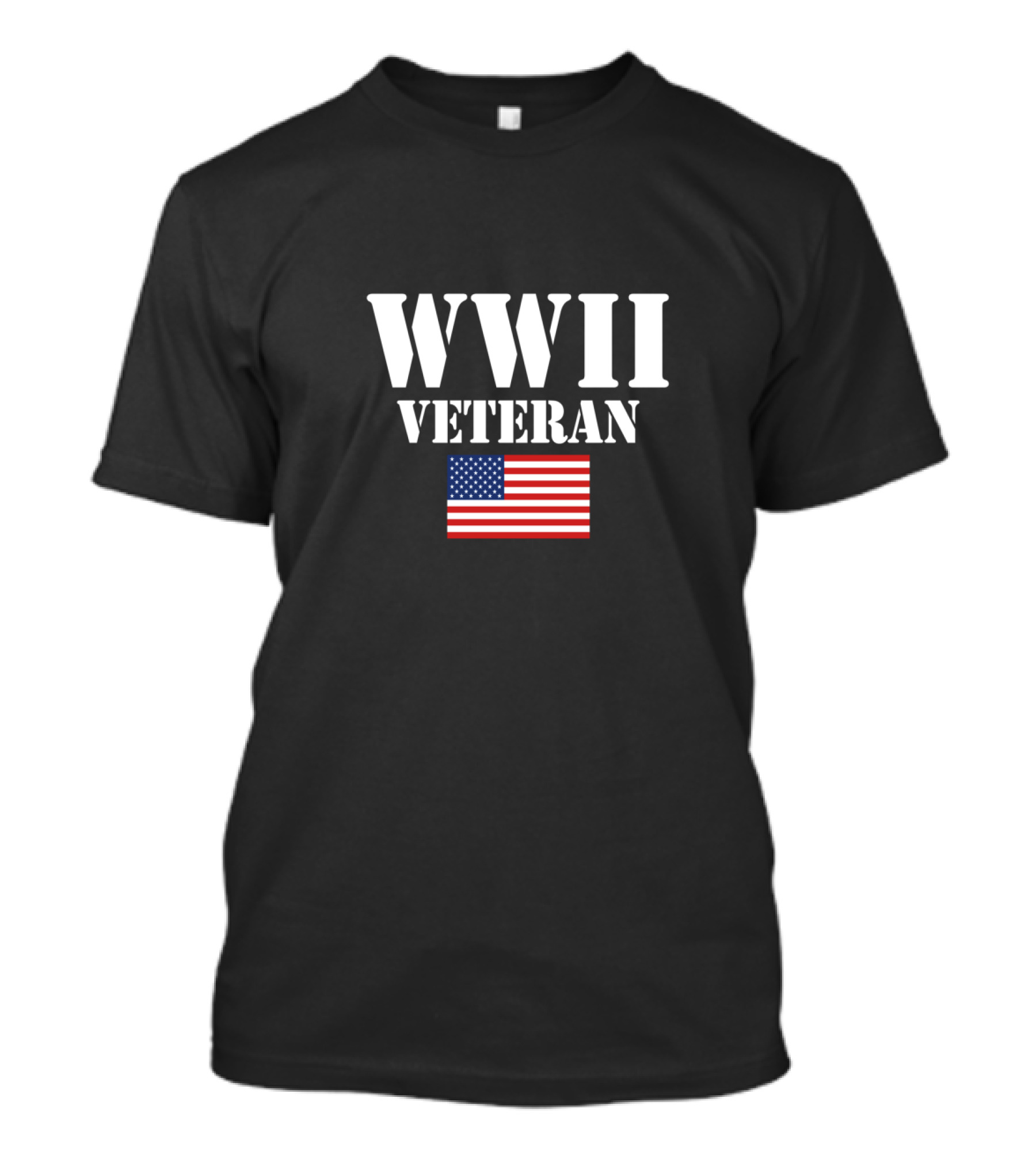 WWII Veteran American Flag Military Veteran T-Shirt