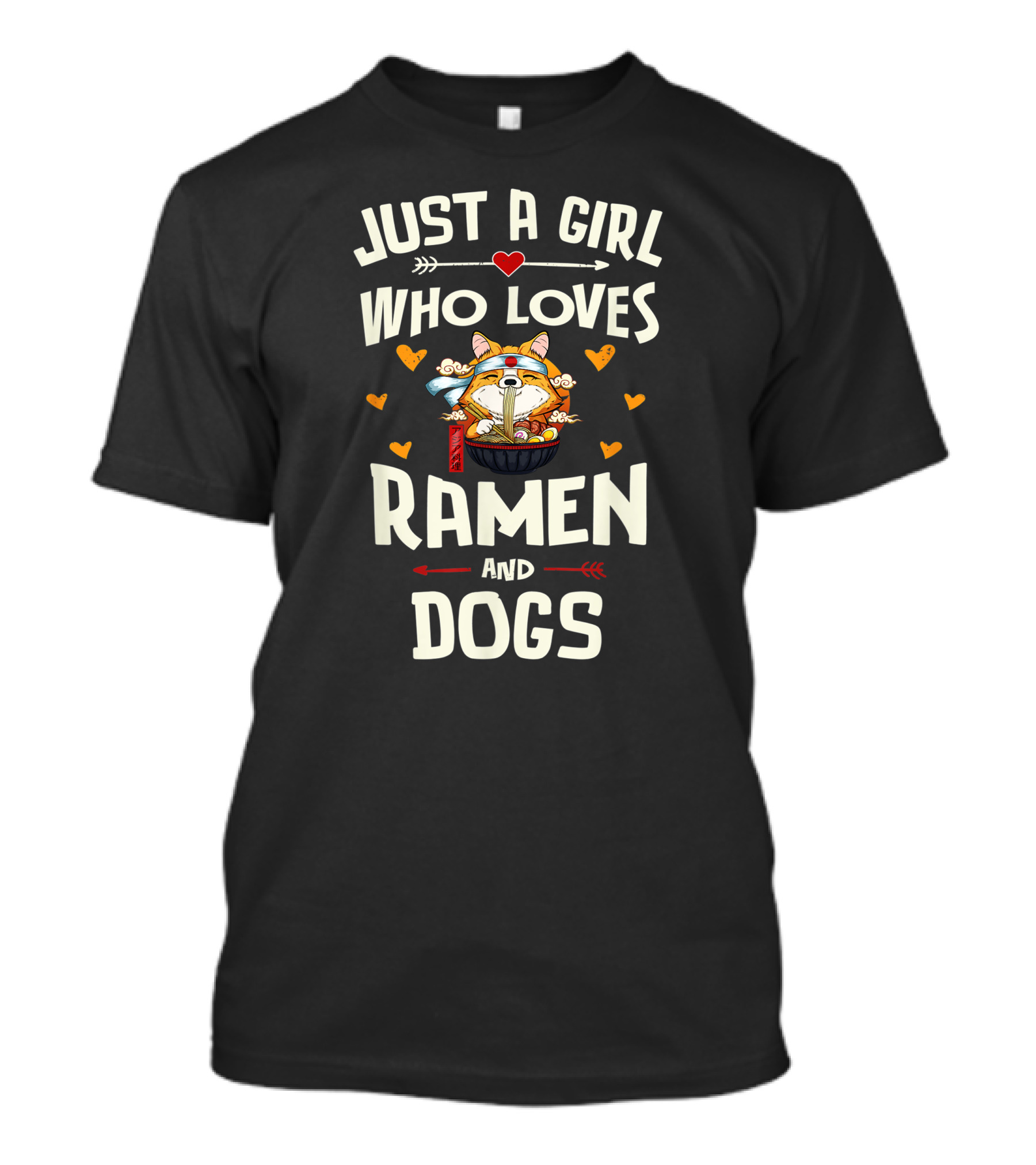 Just A Girl Who Loves Ramen And Dogs Kawaii Anime T-Shirt
