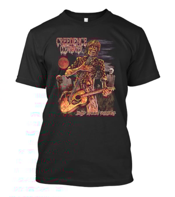 Creedence Clearwater Revival Bad Moon Rising Zombie Guitar Graveyard T-Shirt
