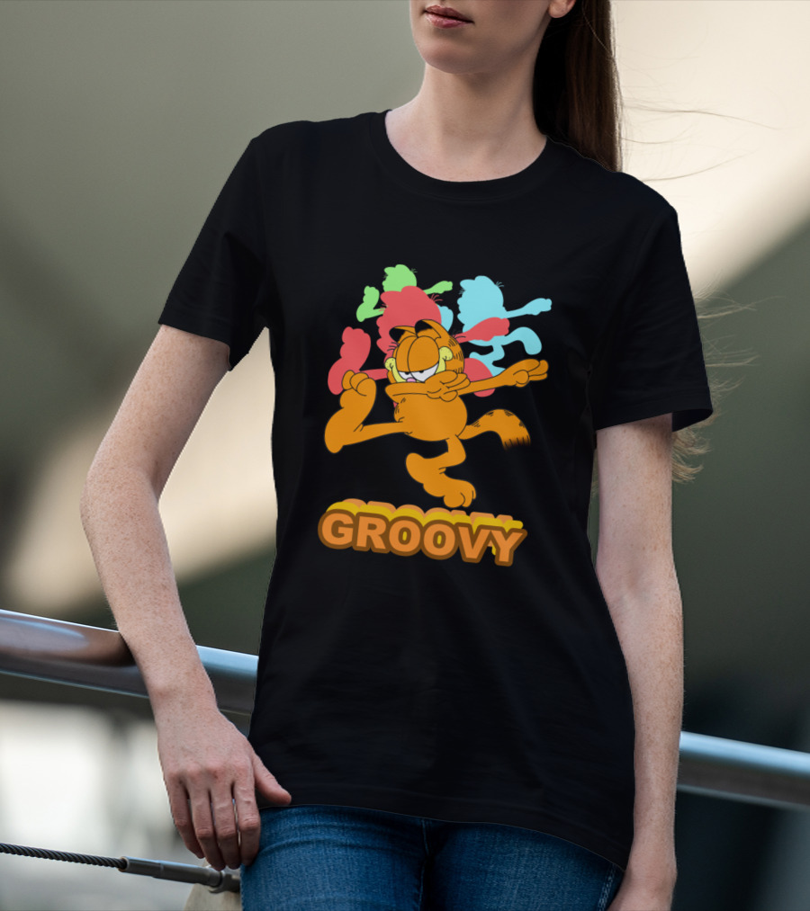 Garfield Groovy Vibe Retro Colors T-Shirt
