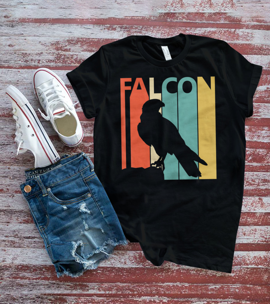 FALCON Safari Zoo Animal Silhouette Retro Stripes T-Shirt