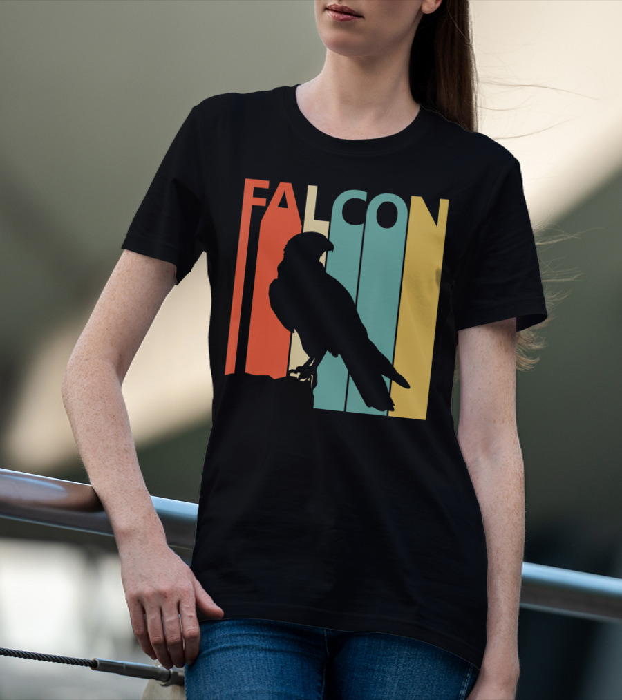FALCON Safari Zoo Animal Silhouette Retro Stripes T-Shirt
