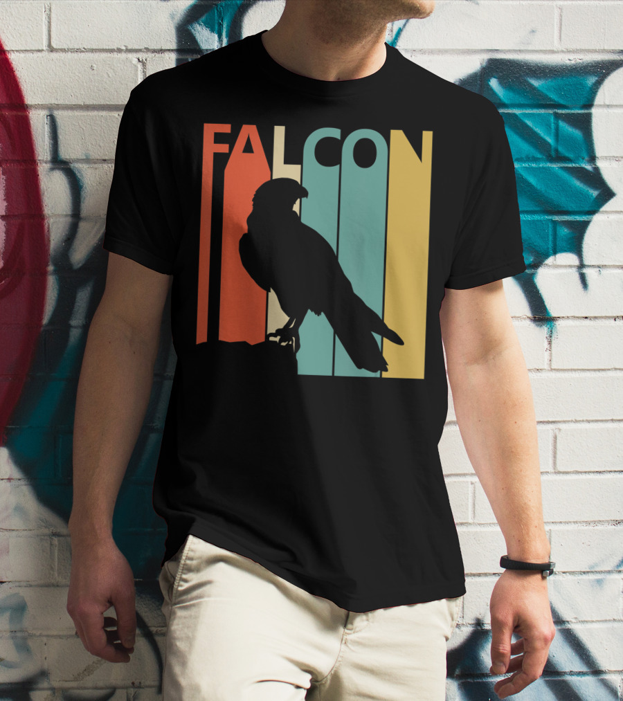 FALCON Safari Zoo Animal Silhouette Retro Stripes T-Shirt