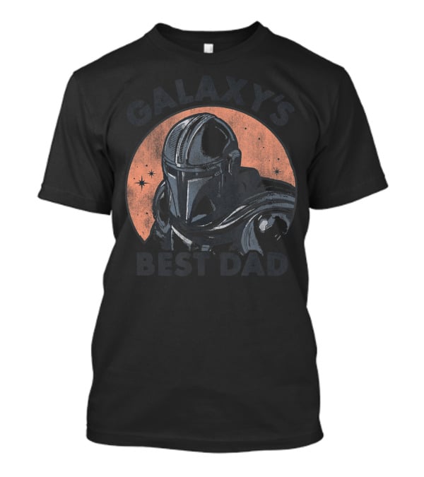 Star Wars The Mandalorian Galaxy's Best Dad Father's Day Sparkle Outline T-Shirt