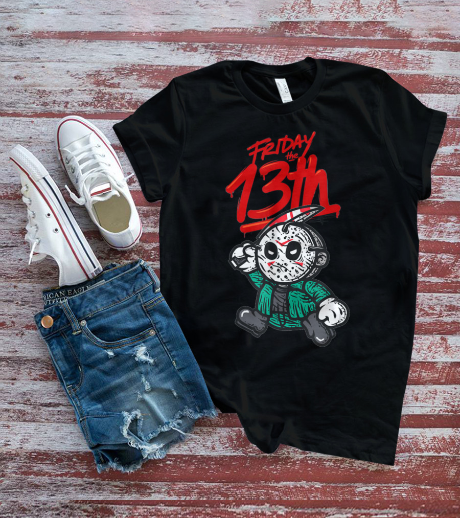 Friday The 13th Cute Baby Horror Characters Playing Horror T-Shirt