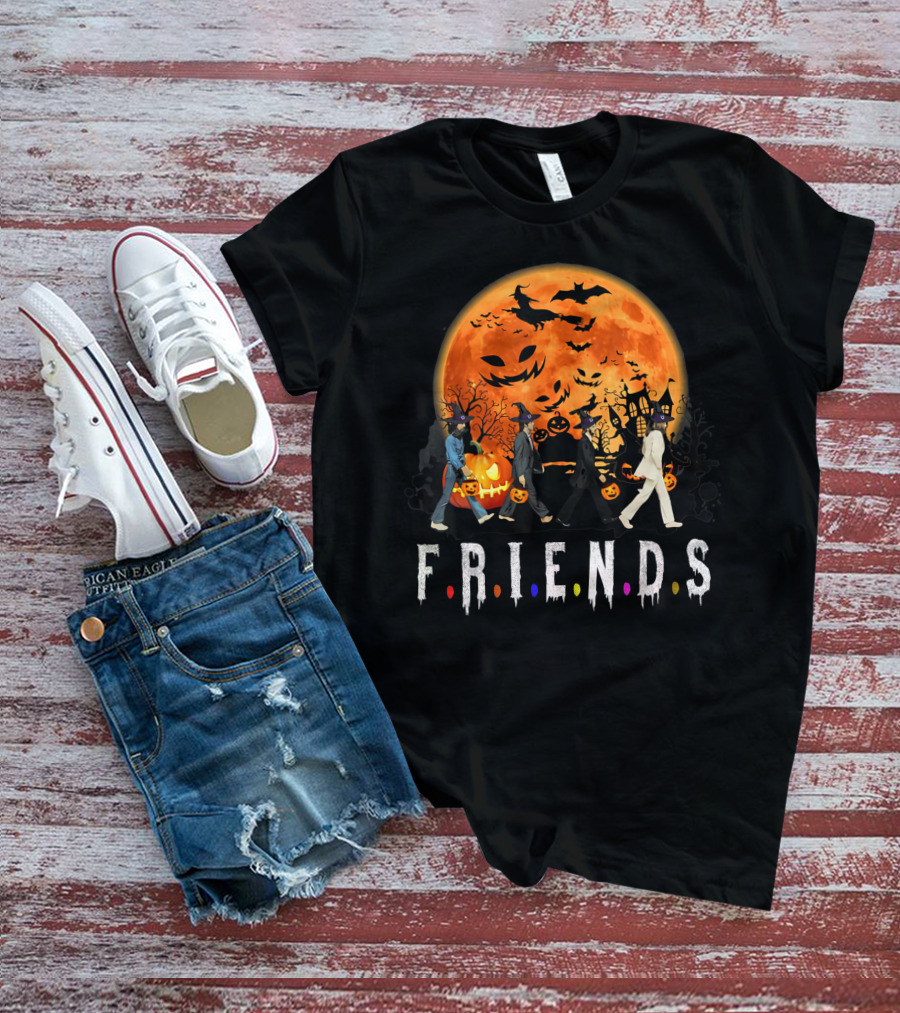FRIENDS Funnycharacters Halloween Moon Trick Or Treat T-Shirt