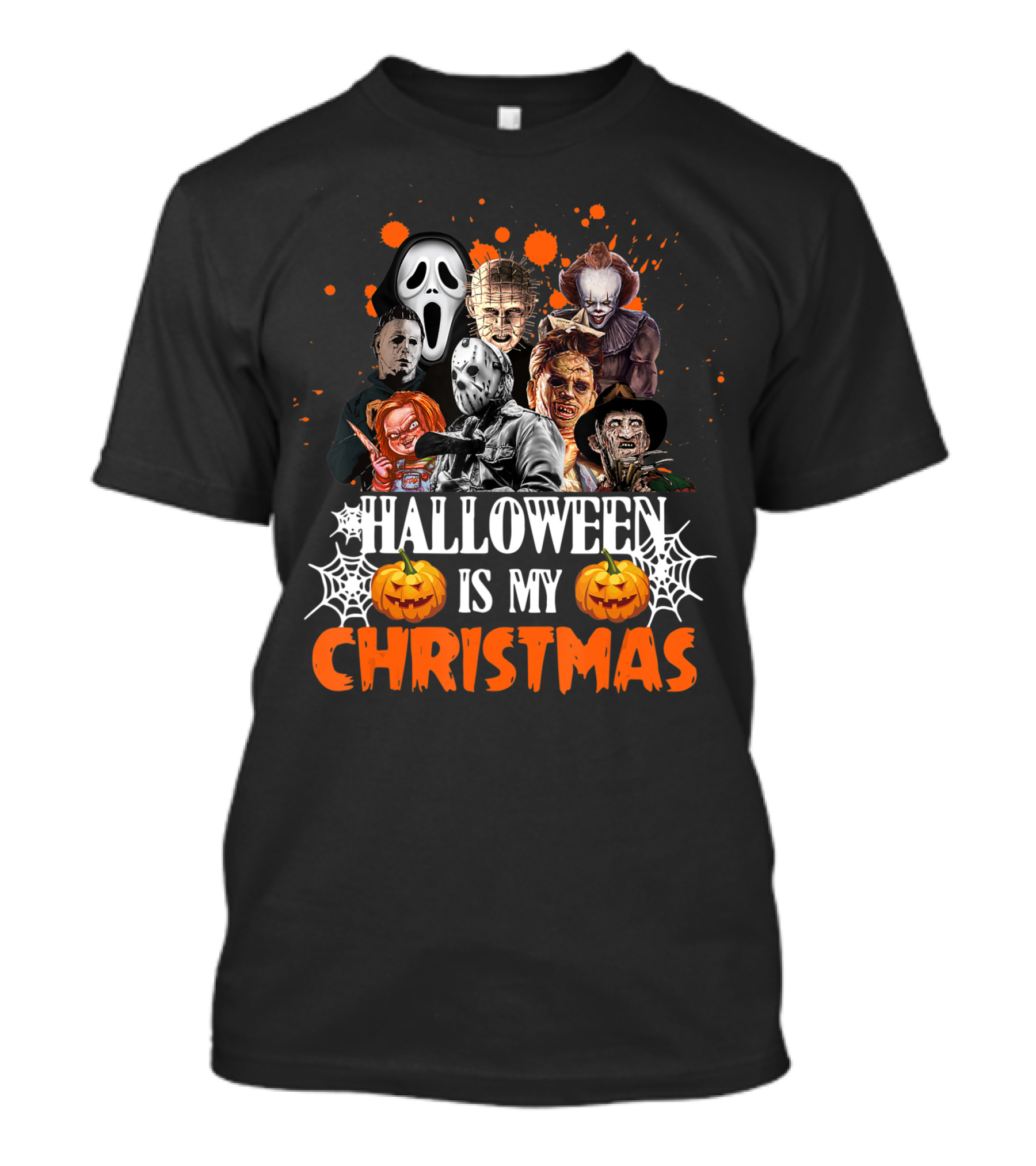 Halloween Is My Christmas Funny Horror Movies Characters T-Shirt