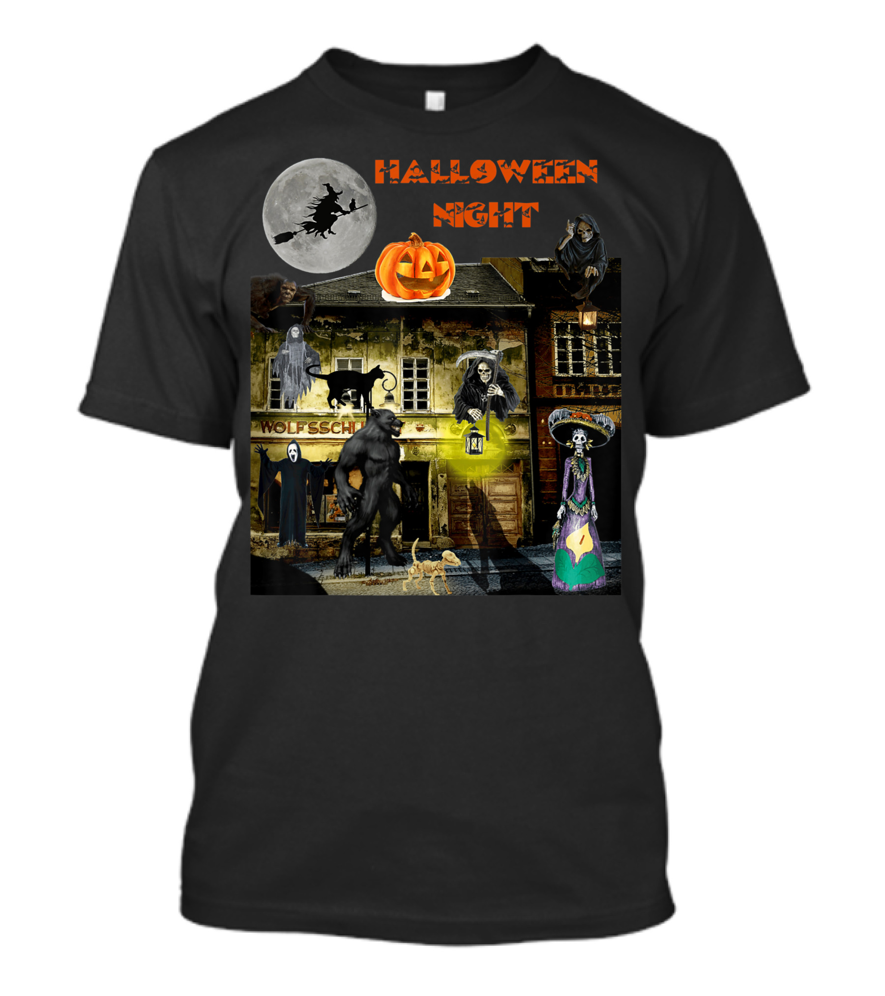 Halloween Night Haunted Classic Monsters House T-Shirt