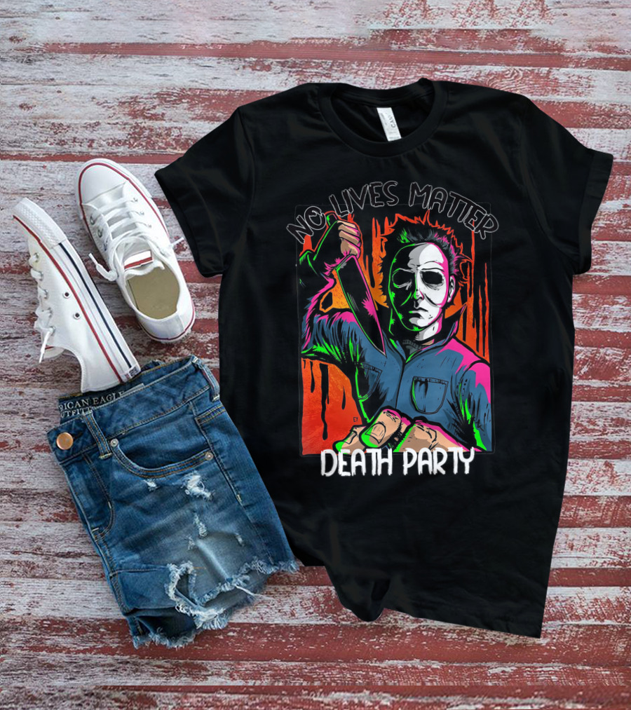 No Lives Matter Death Party Halloween Horror Character With Knife T-Shirt