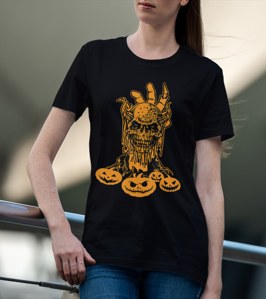 Happy Halloween Skull Horror Spooky Humorous Pumpkin Collection T-Shirt