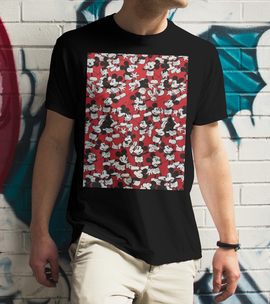Mickey Mouse Classic Red And Black T-Shirt